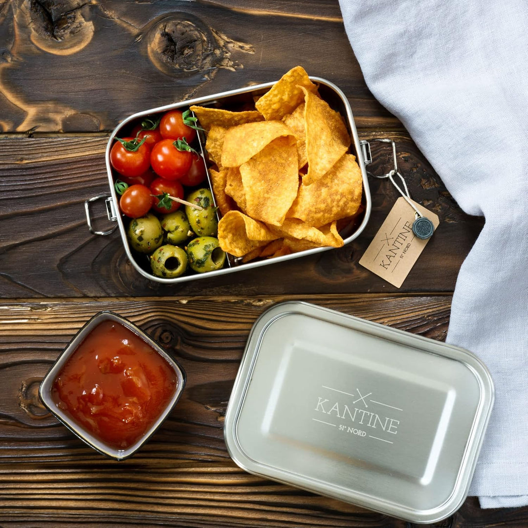 Kantine 51° Nord Lunchbox Classic 800ml aus Edelstahl, Auslaufsichere Brotdose, Bento Box für Erwach