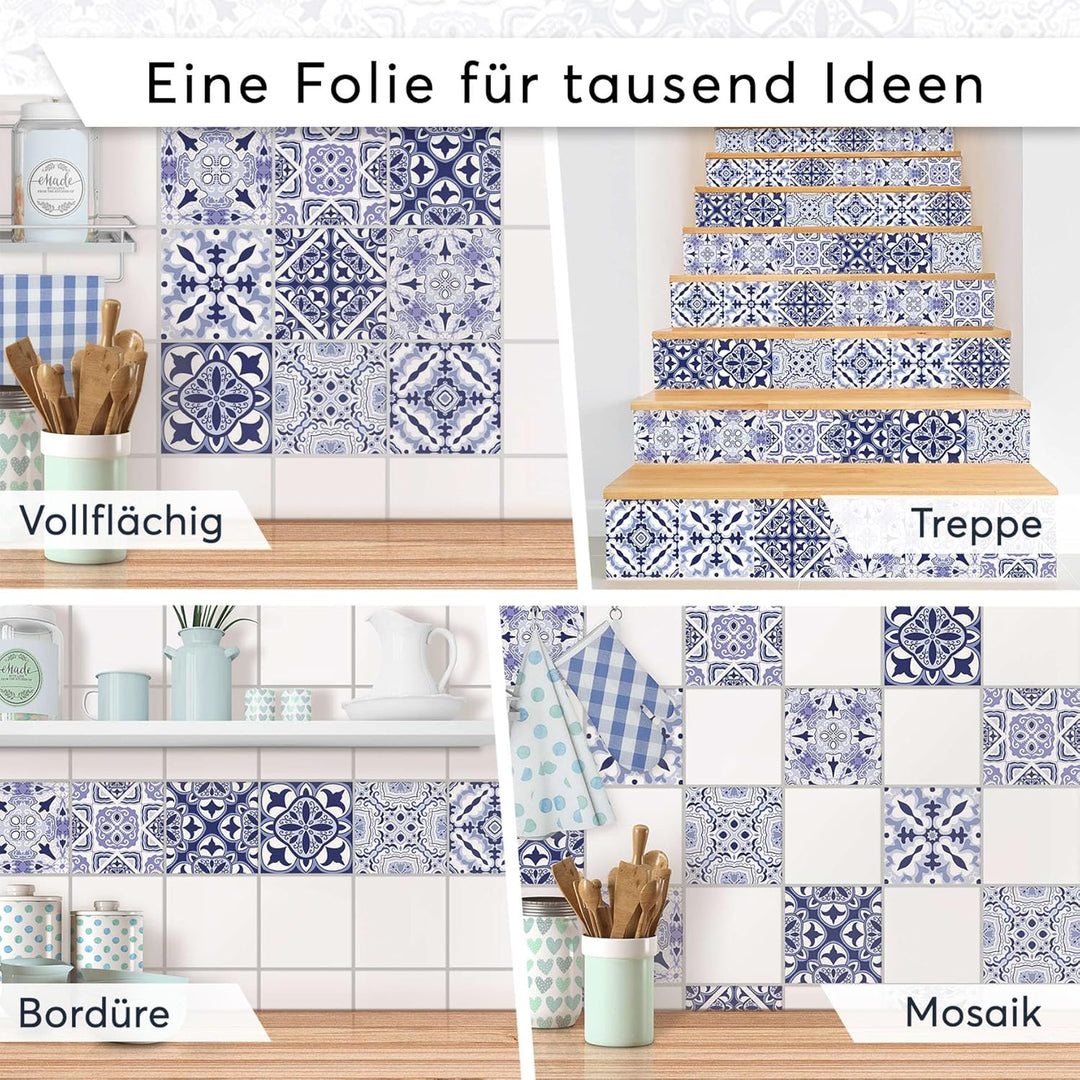 30 Stück Folie Klebefliesen 20x20 cm für Küche und Bad - Fliesenfolie, Fliesenfaufkleber - selbstkle