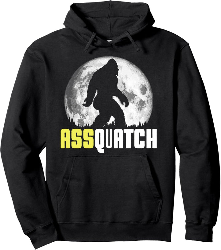 Assquatch! Funny Big Butt Bigfoot Night Graphic Pullover Hoodie