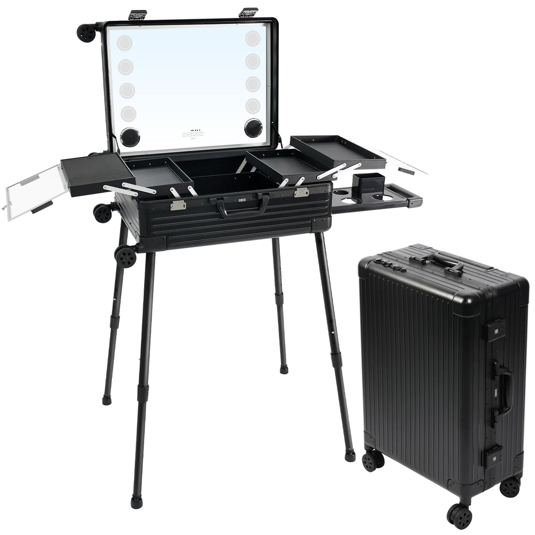 EBANKU Kosmetikkoffer Trolley Schminkkoffer, 24in PC Rolling Makeup Train Case Professionelle Künstl
