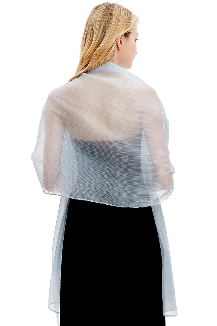 Gragengs Damen Schals und Wraps für Abendkleider Leichte Sheer Crepe Tücher Shimmer Hochzeit Party S