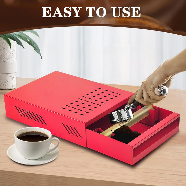 Kaffee Klopf Box Behälter, Edelstahl Kaffee Abklopfbehälter Sudschublade mit Klopf-Stick, Verdickter