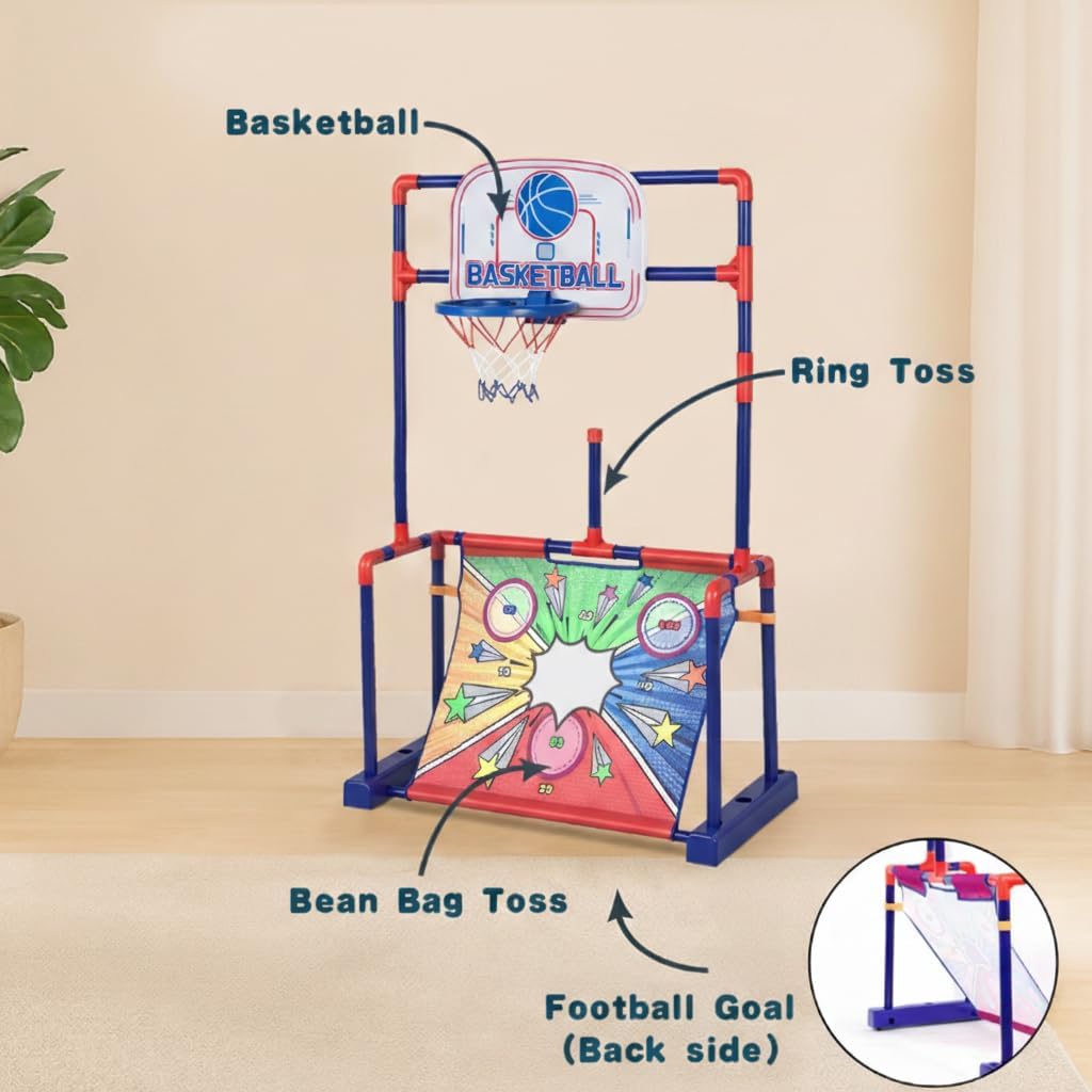 Todeco 4-in-1 Basketballkorb mit LED-Scoreboard