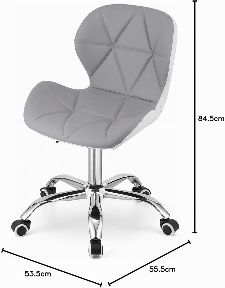 NMK HOME Drehstuhl mit Rollen - Höhenverstellbar Polsterstuhl - Home Office Samt Stuhl mit Geometris