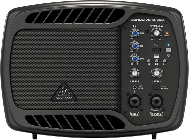 Behringer B105D Ultrakompakter 50-Watt-PA/Monitor-Lautsprecher mit MP3-Player und Bluetooth-Audio-St