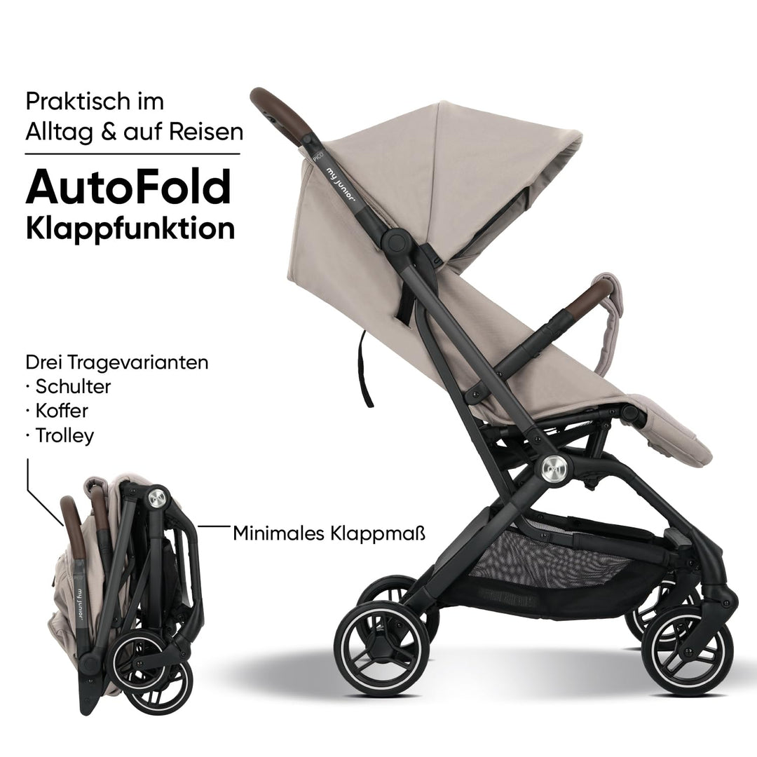 my junior® Buggy PICO² | bis 22kg | Einhand AutoFold-Klappmechanismus | Ergonomische Liegeposition n