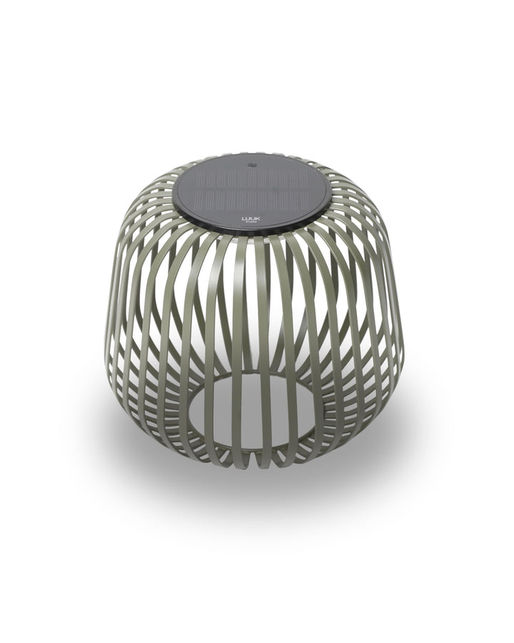 LUUK Studio LED Solar Tischleuchte für drinnen und draussen in minimalistischem Design, wiederauflad