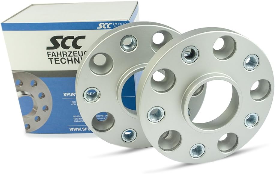 SCC Spurverbreiterung 13234BES - Buchse silber eloxiert - LK: 112/5 NLB: 57,1 GEW: M14x1,5 - 20mm -