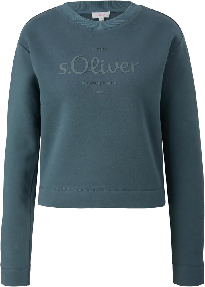 s.Oliver Sweatshirt mit Logo-Print, 36 Gr&#xFC;n