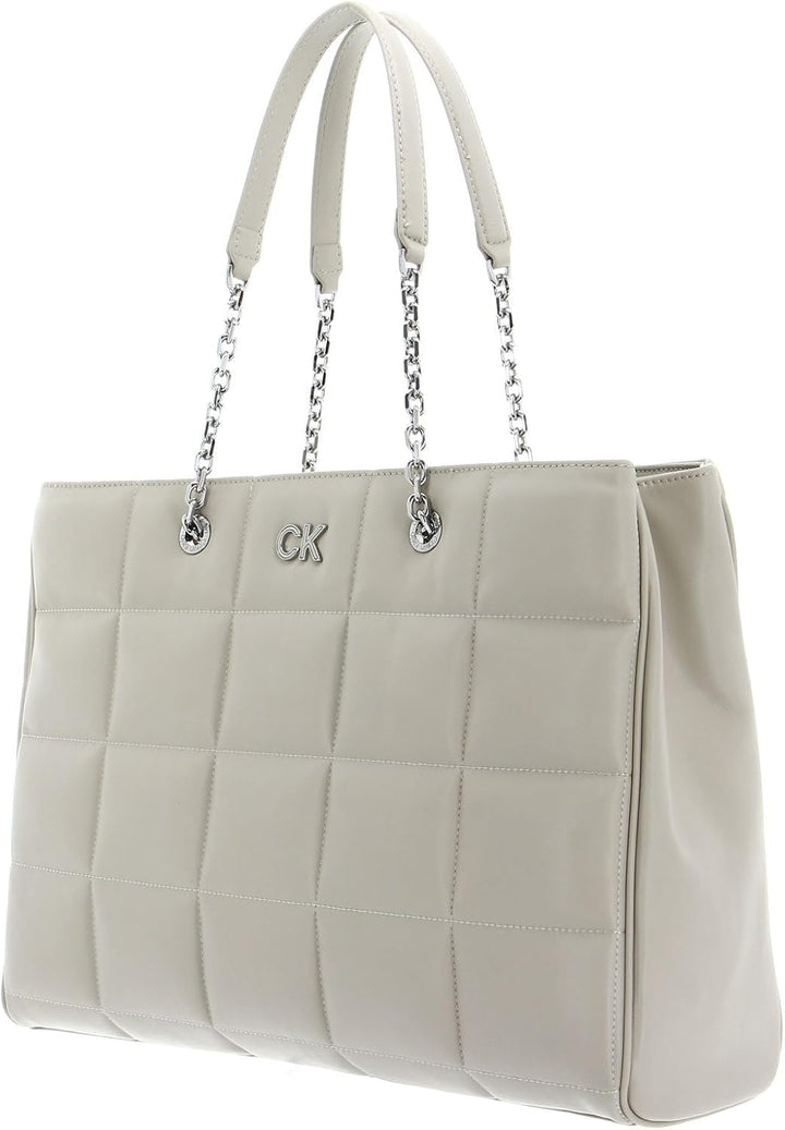 Calvin Klein Re-Lock Quilt Shopper Tasche 41 cm Einheitsgrösse Stoney Beige, Einheitsgrösse Stoney B