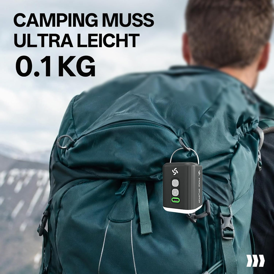 Tragbare Mini-Luftpumpe Elektrisch mit Licht, 1600mAh Batterie, 5 Düsen, für Luftmatratze, Schwimmri