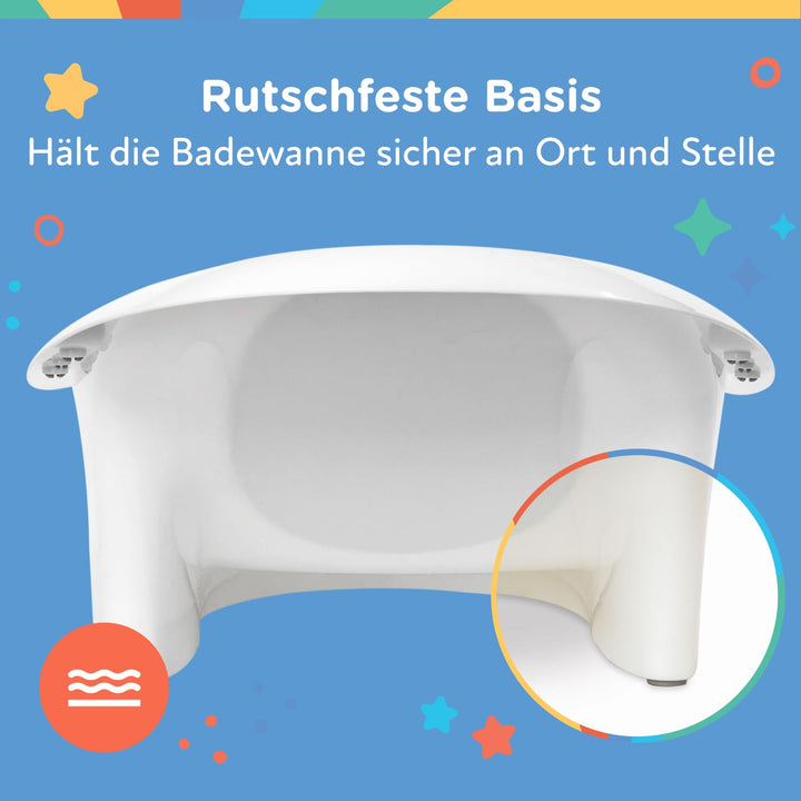 Nuby – Babybadewanne ab Geburt mit integrierter rutschfester Unterstützung & weichem Kopfpolster – K