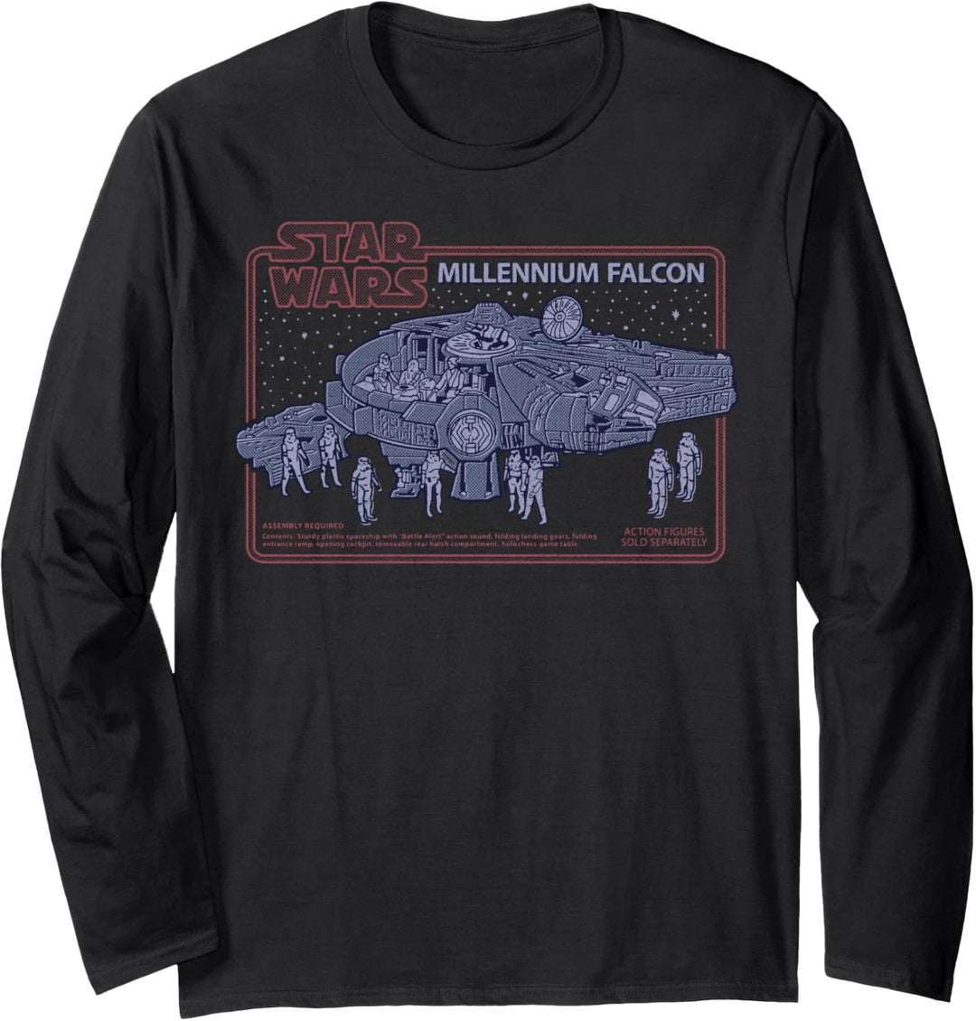 Star Wars Millennium Falcon Blue Hue Portrait Langarmshirt