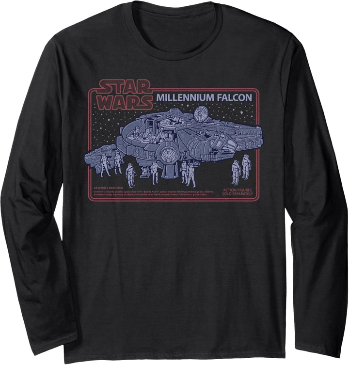 Star Wars Millennium Falcon Blue Hue Portrait Langarmshirt