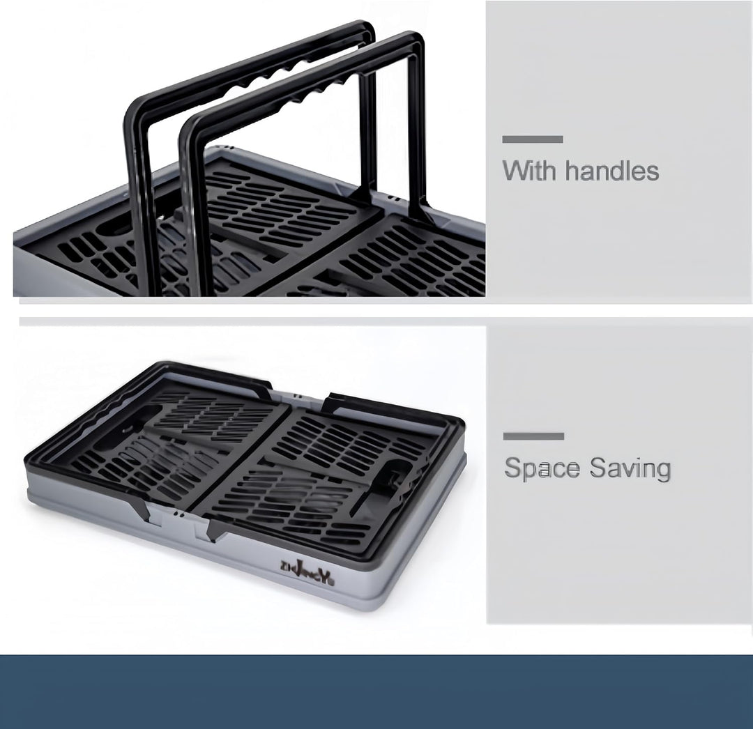 ZHJINGYU Plastic Folding Storage Crate Stackable Grocery Bin Container Einkaufskorb, für Küche Wohnz