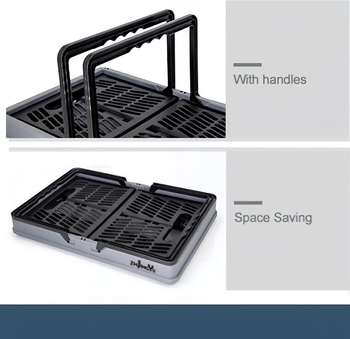 ZHJINGYU Plastic Folding Storage Crate Stackable Grocery Bin Container Einkaufskorb, für Küche Wohnz
