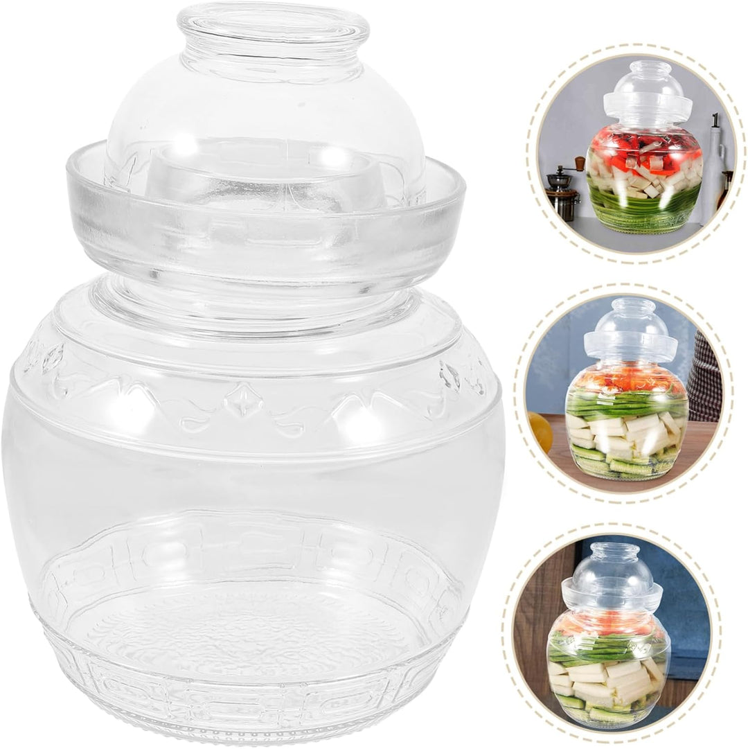 Cabilock 1stk Kimchi-Altar Sauerkraut Gärtopf Vorratstöpfe Aus Glas Gärbehälter Kimchi-Glas Gurkento