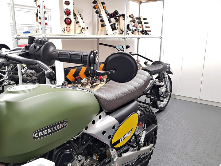 Motorrad Lenkerende Spiegel - Schwarz Aluminium - Für 99% Of Motorräder Mit 7/8" 22mm Lenker