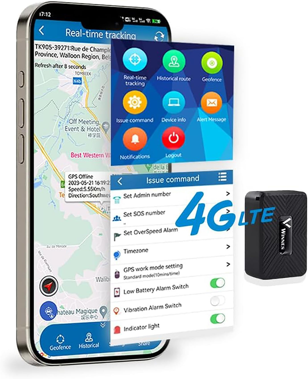 Mini Tracker 4G Kleiner GPS Tracker Ohne ABO Wasserdicht Eingebaute Batterie 1500mAh TK913 GPS für A