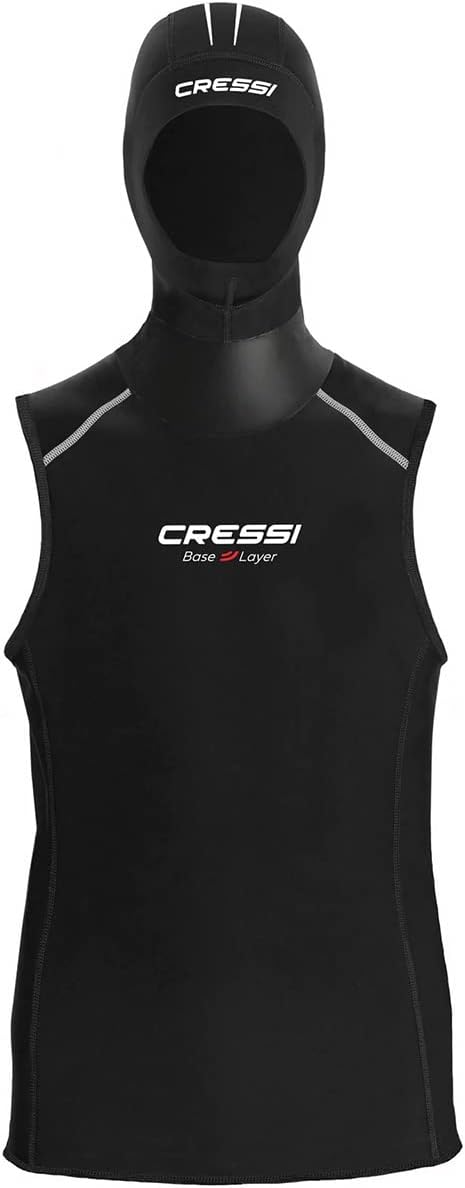 Cressi Base Layer Man 2.5mm - Tauchunterzieher Neopren 2.5mm, Schwarz, für Herren Hood Vest XL, Hood