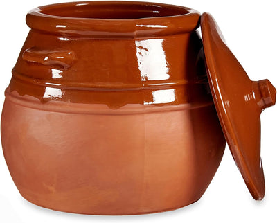 Tontopf mit Deckel 3,5 Liter - Stewpot Eintopf - Schmortopf Antike - Tongeschirr Mittelalter - Wikin