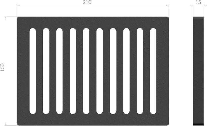 Kaminrost/Ascherost Eckig 210 x 150 x 15 mm passend für Haas+Sohn ** Kaminöfen inkl. Modellübersicht