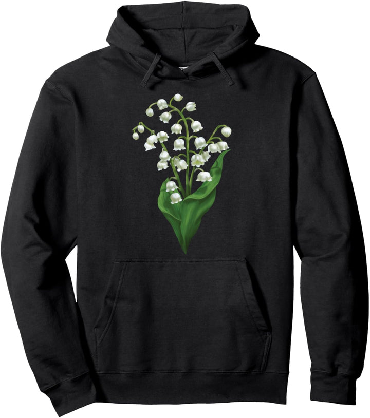 Weisse Maiglöckchen, Frühlingsblume, Aquarell-Geschenk Pullover Hoodie