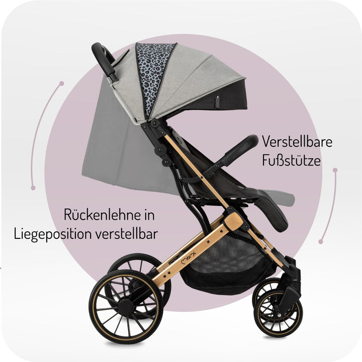 MoMi ESTELLE DAKAR Kinderwagen ab 6. Monat (bis 22 kg), klappbarer Buggy mit 5-Punkt-Sicherheitsgurt