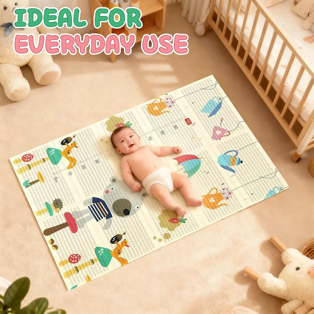 Soontrans Krabbelmatte Baby, Spielmatte Baby Faltbar, 180x120x1cm, Play Mat for Babies Doppelseitige