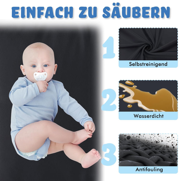 Aufun Laufstall Baby Laufgitter 300D Oxford Gewebe, mit Anti-Kollision Schaum Absperrgitter, Atmungs