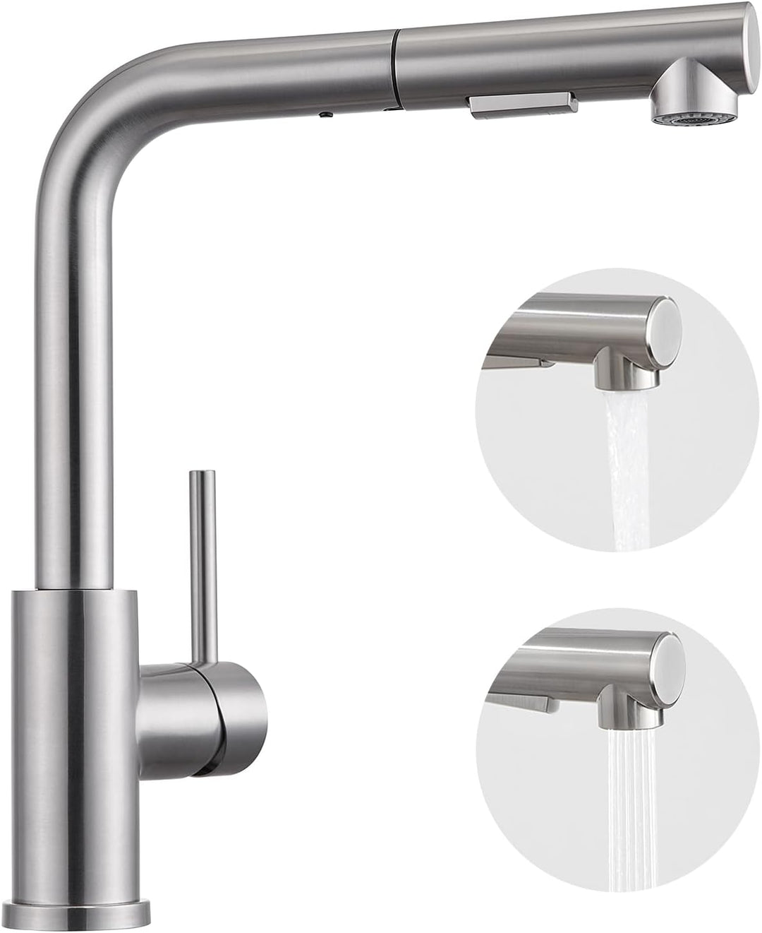 Wasserhahn Küche Ausziehbar, BONADE Küchenarmatur mit Brause, Mischbatterie Küche 360° Schwenkbar，Ar