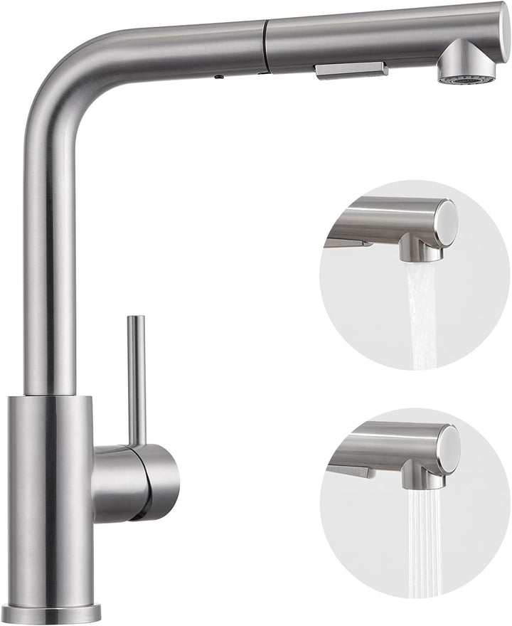 Wasserhahn Küche Ausziehbar, BONADE Küchenarmatur mit Brause, Mischbatterie Küche 360° Schwenkbar，Ar