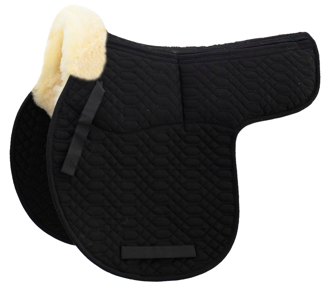 Engel Reitsport Satteldecke SADEK1AP Lammfell &amp; Baumwollsteppstoff, Fell in Sattellage, Fellkranz vo