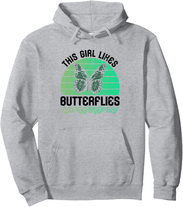 Mädchen mag niedliche Schmetterlinge Insekten Wildtiere Pullover Hoodie