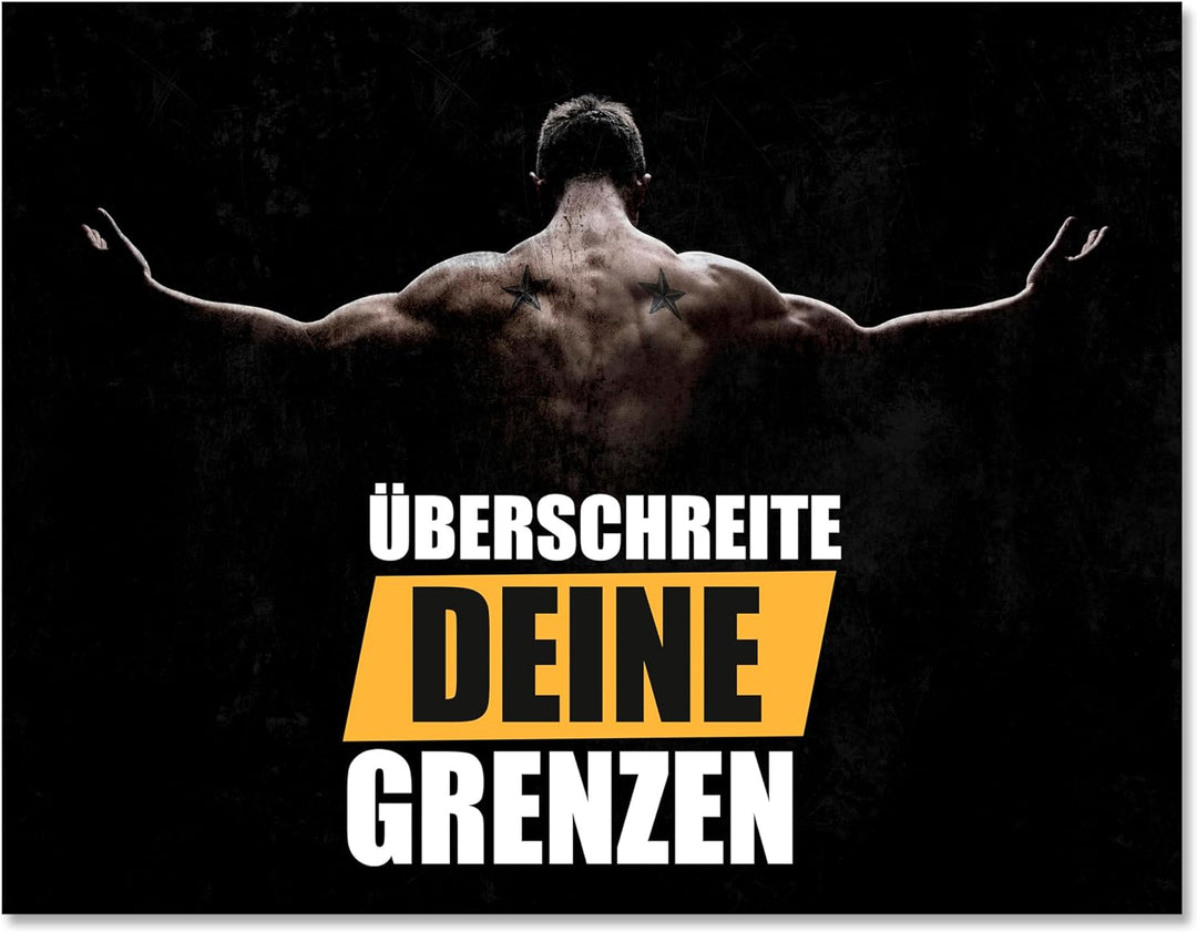 wandmotiv24 Leinwand-Bilder Motivation, Grösse 100x75cm, Querformat, Überschreite Deine Grenzen, Spo