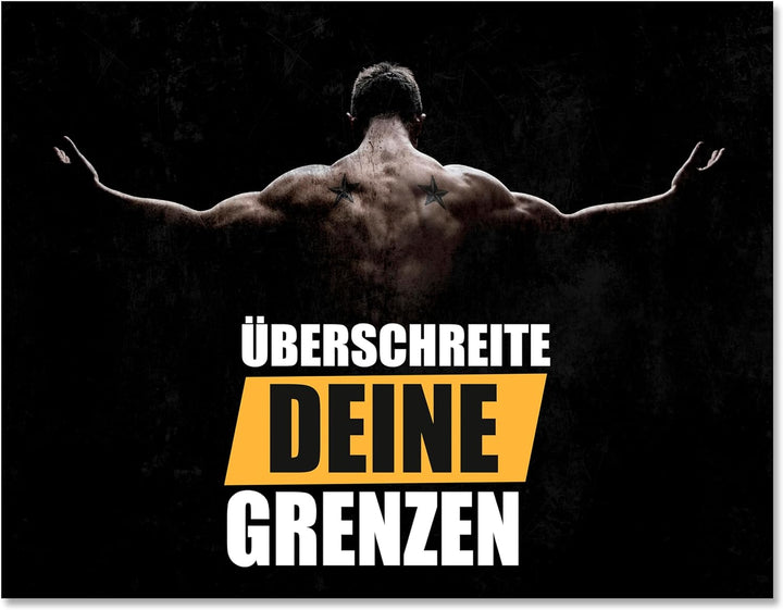 wandmotiv24 Leinwand-Bilder Motivation, Grösse 100x75cm, Querformat, Überschreite Deine Grenzen, Spo