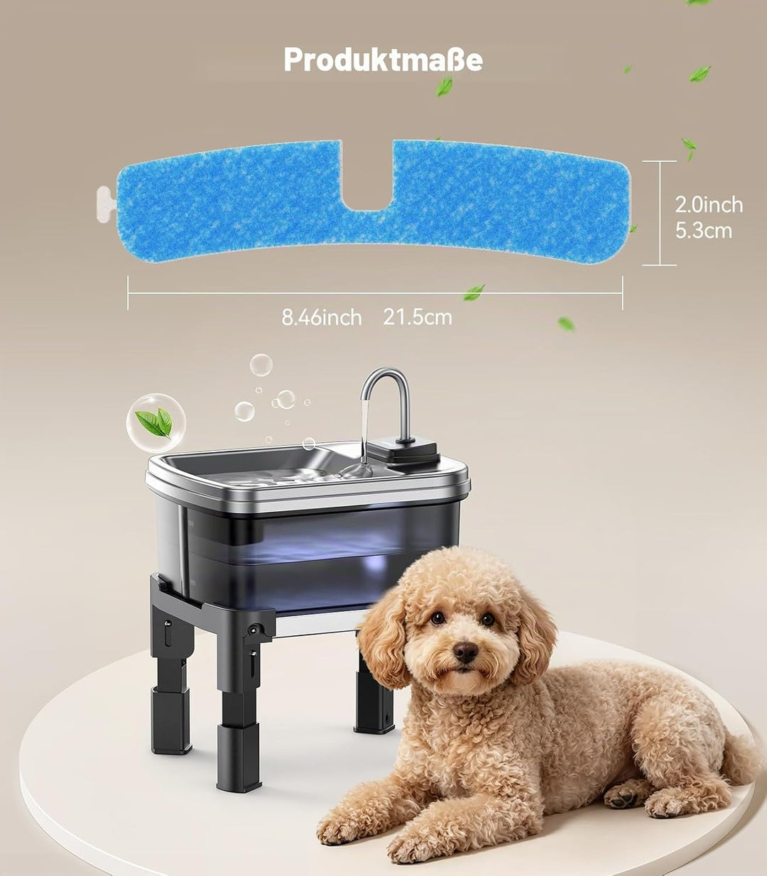 10 Pack Filter & 10 Pack Schwämme Filterersatz für Katzentrinkbrunnen, Katzentrinkbrunnenfilter für