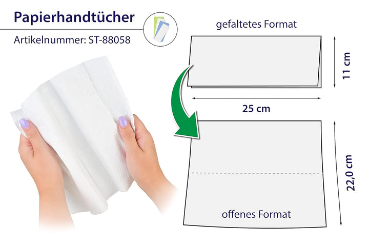SemyTop Papierhandtücher, 2 -lagig, ZZ/V-Falz, 24.5 x 22 cm, hochweiss, 4000 Blatt, 1er Pack (1 x 1
