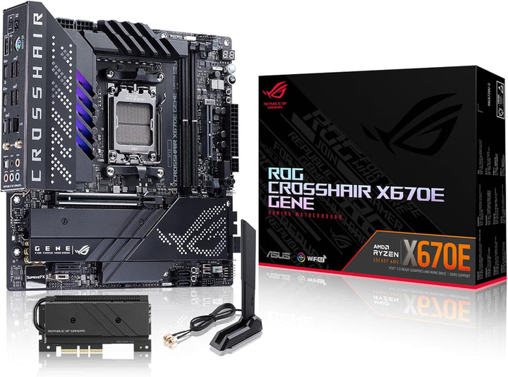 ASUS ROG CROSSHAIR X670E GENE Gaming Mainboard Sockel AMD AM5 (Ryzen 7000, micro-ATX, DDR5 Speicher,