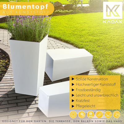 KADAX Blumentopf, Blumenkübel aus Kunststoff, Pflanzkübel für Blumen, Innen- und Aussenbereich, Gart