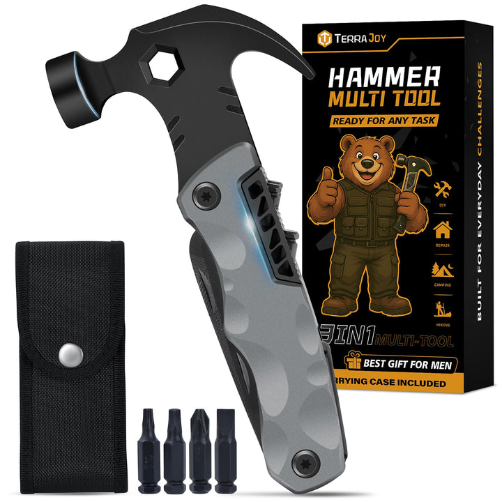 Camping Multitool – Geschenke für Männer &, Vater, Ehemann – 13-in-1 Multitool, Hammer, Flaschenöffn