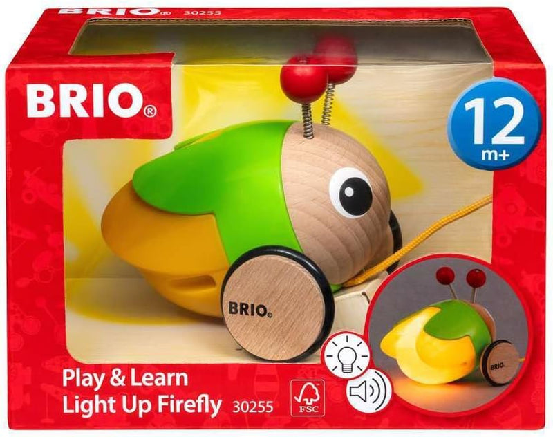 BRIO 30255 - Nachzieh-Tier Glühwürmchen mit Licht und Sound Glühwürmchen zum Mitziehen, Glühwürmchen