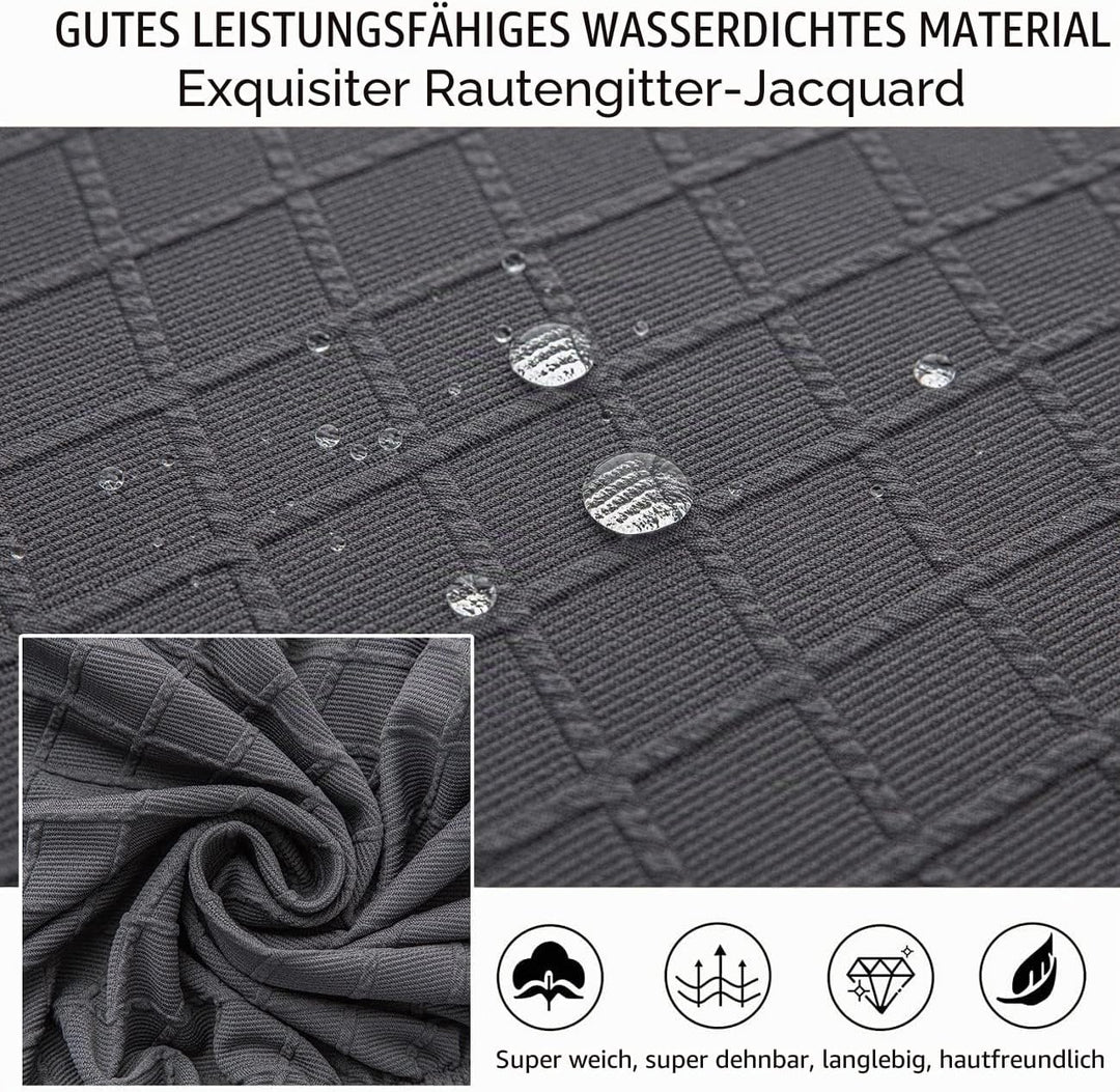 JUNZHE Diamantgitter wasserdichte Stuhlsitzbezüge für Esszimmerstühle Stretch-Esszimmer-Küchenstuhl-