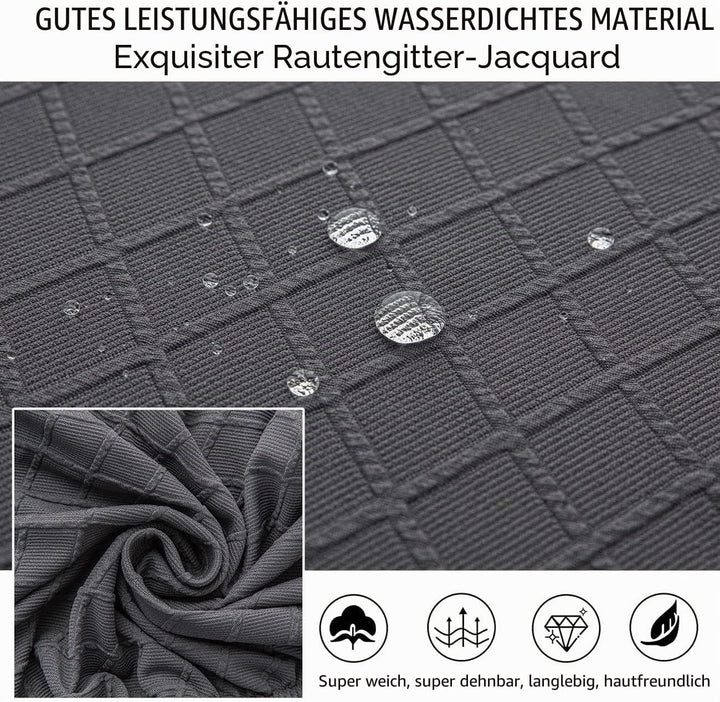 JUNZHE Diamantgitter wasserdichte Stuhlsitzbezüge für Esszimmerstühle Stretch-Esszimmer-Küchenstuhl-