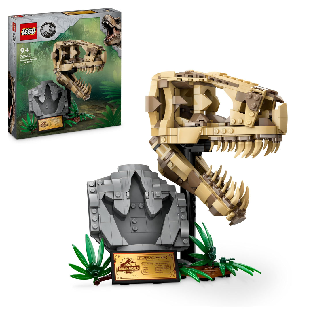 Lego Jurassic World Dinosaurier-Fossilien: T.-rex-Kopf, Dinosaurier-Spielzeug zum Bauen, Dino-Deko f