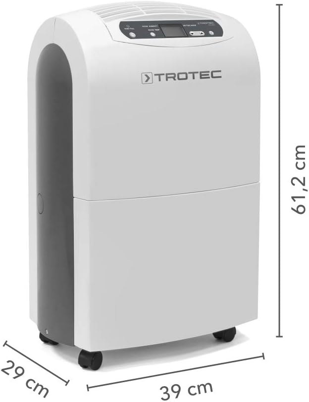 TROTEC Elektrischer Luftentfeuchter TTK 100 E – Entfeuchtungsleistung 30 L/24h, für Räume bis 90 m²