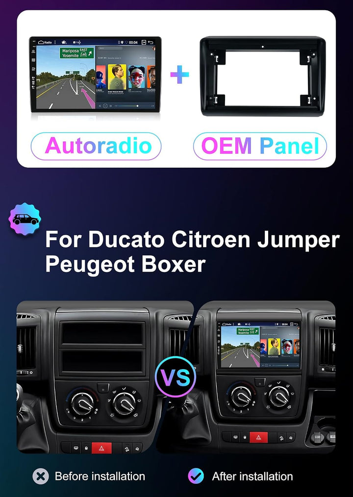 [2G+64G] 9 Zoll Autoradio für FIAT Ducato/Peugeot Boxer/Citroen Jumper (2006-2015) GPS Navigation -