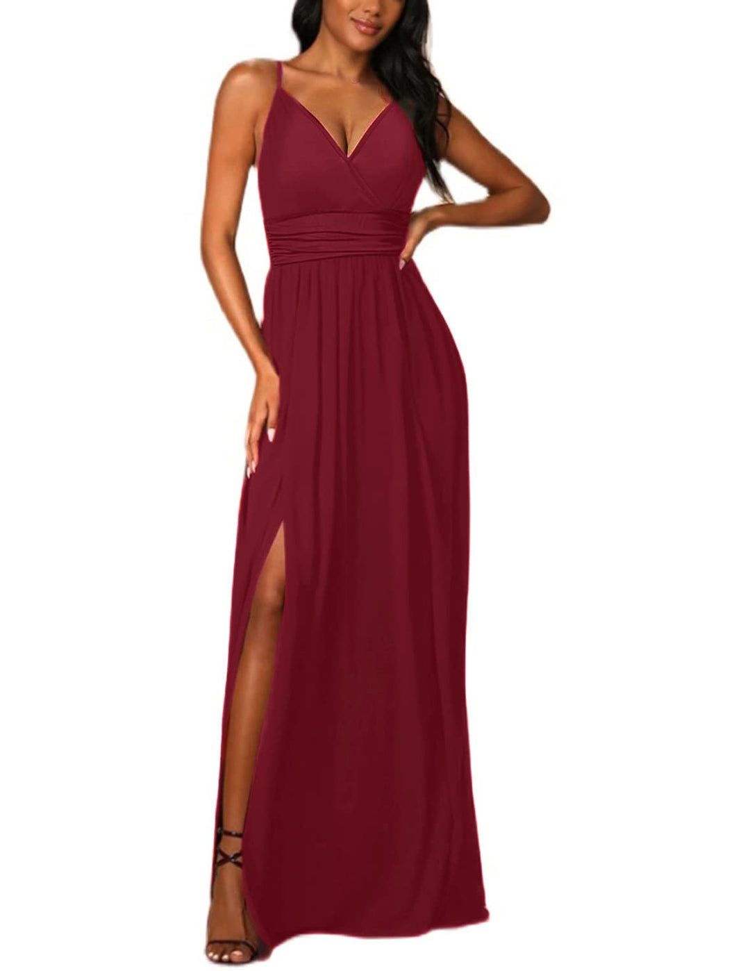 JENJON Damen Sommer Kleid Elegant Off Shoulder Kurzarm Ohne Arm V-Ausschnit Tunika Maxikleider Casua