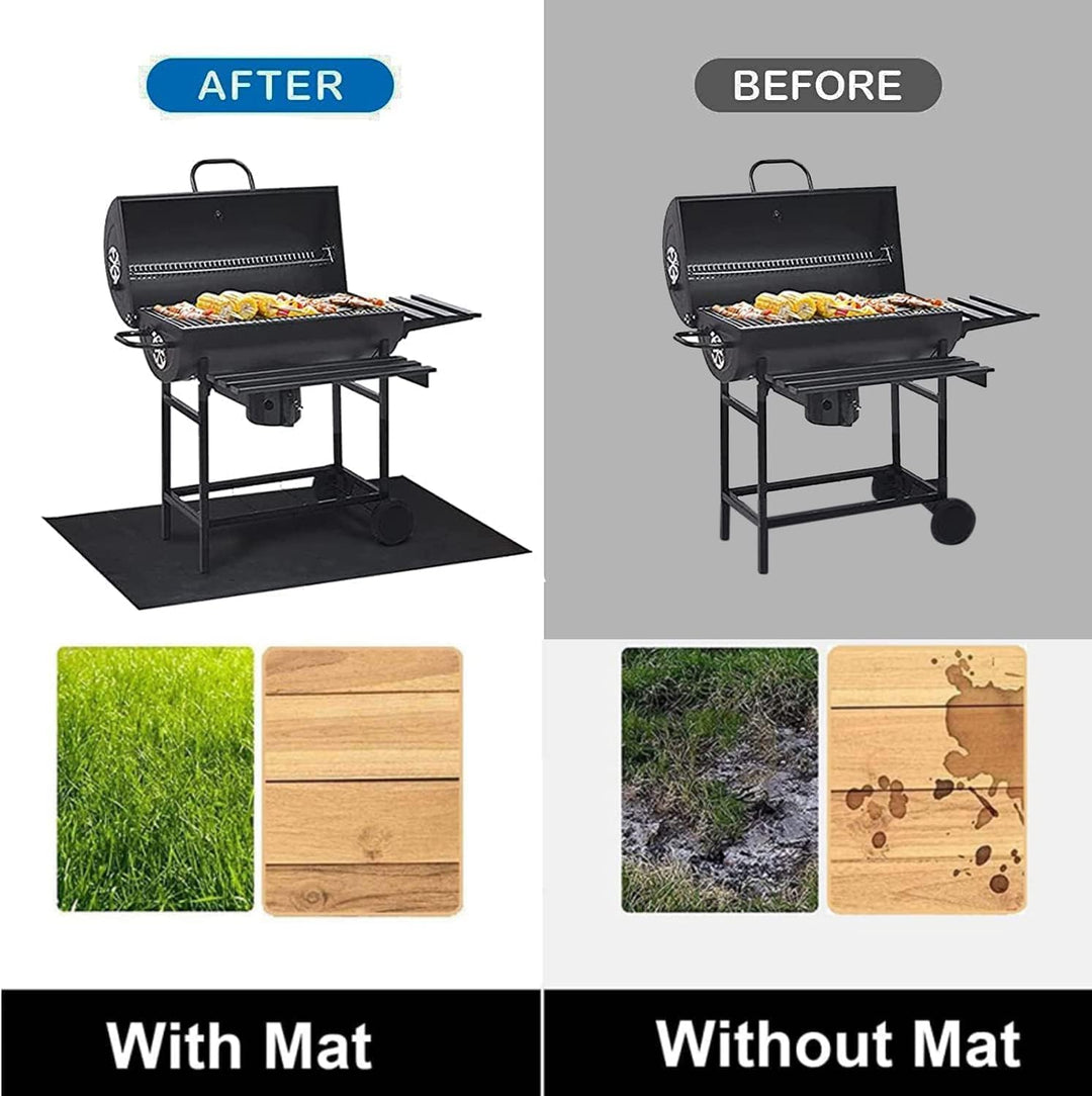 UBeesize Grillmatte Bodenschutz,122x178cm Feuerfeste Unterlage,Kaminmatte Grillteppich Bodenschutzma