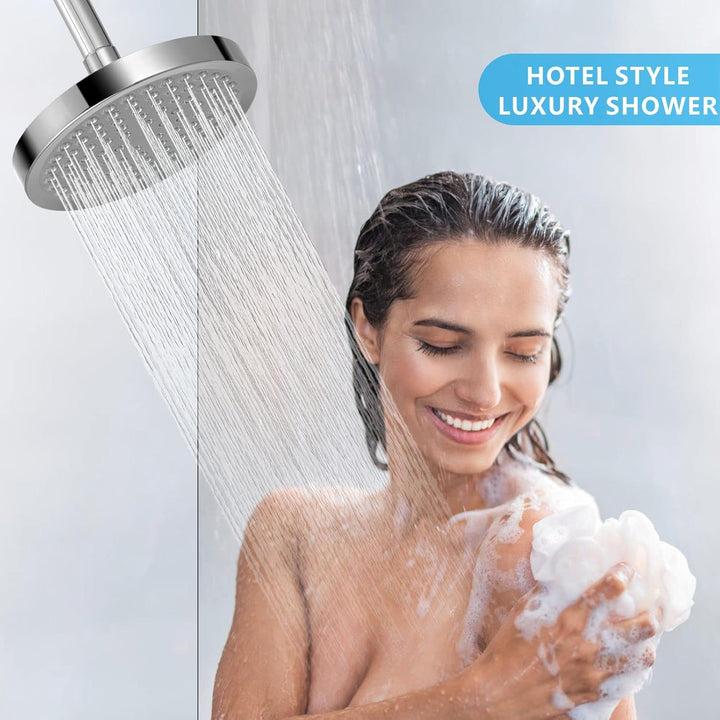 Voolan Hochdruck Regendusche, 15cm Fester Regenduschkopf, Luxuriöser Brausekopf mit Chrom-Finish, Ei